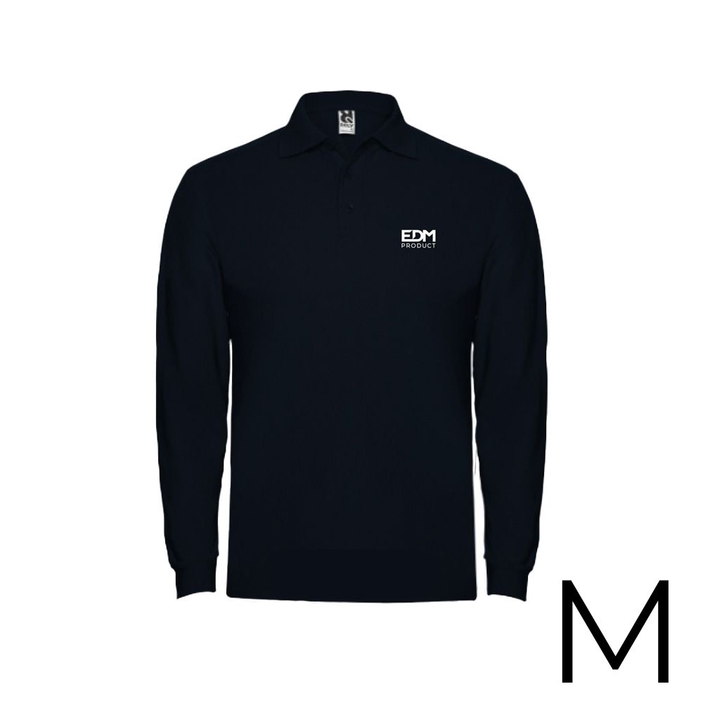 POLO NEGRO MANGA LARGA TALLA-M 65% POLIÉSTER 35% ALGODON