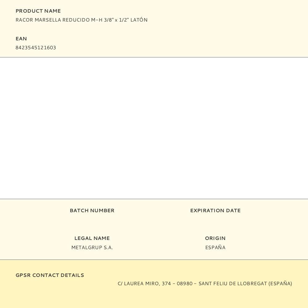 RACOR MARSELLA REDUCIDO M-H 3/8" x 1/2" LATÓN gallery 0