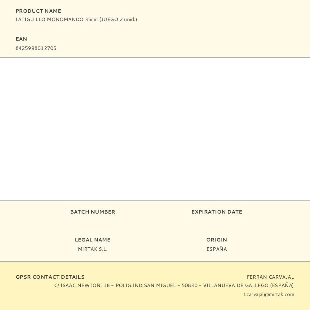 LATIGUILLO MONOMANDO 35cm (JUEGO 2 unid.) gallery 0