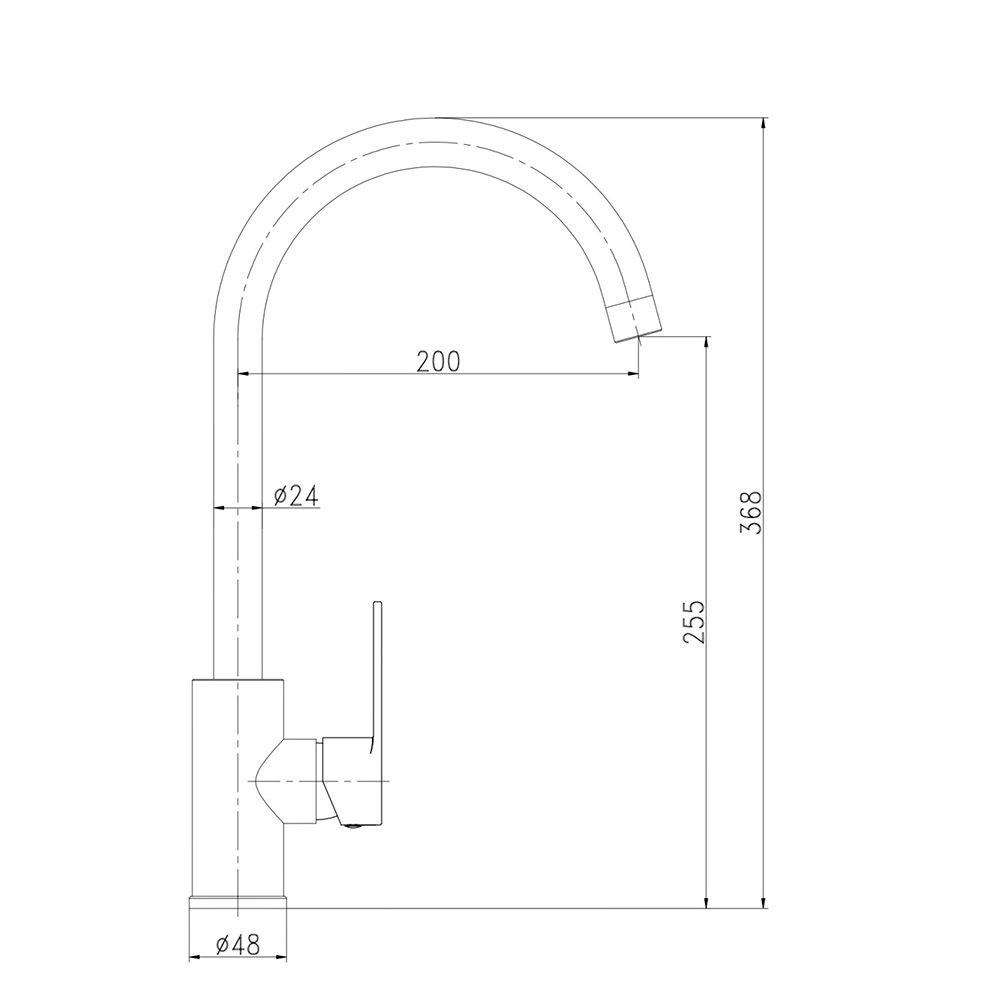 GRIFO MONOMANDO DE COCINA CAÑO ALTO NEGRO MATE SERIE MIÑO gallery 1