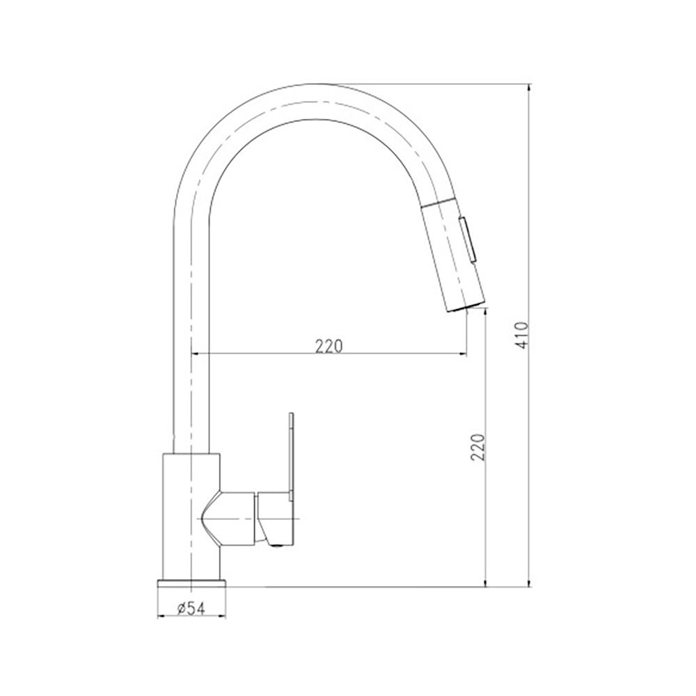 GRIFO MONOMANDO DE COCINA CAÑO ALTO EXTRAÍBLE PLATEADO MATE SERIE MIÑO gallery 3