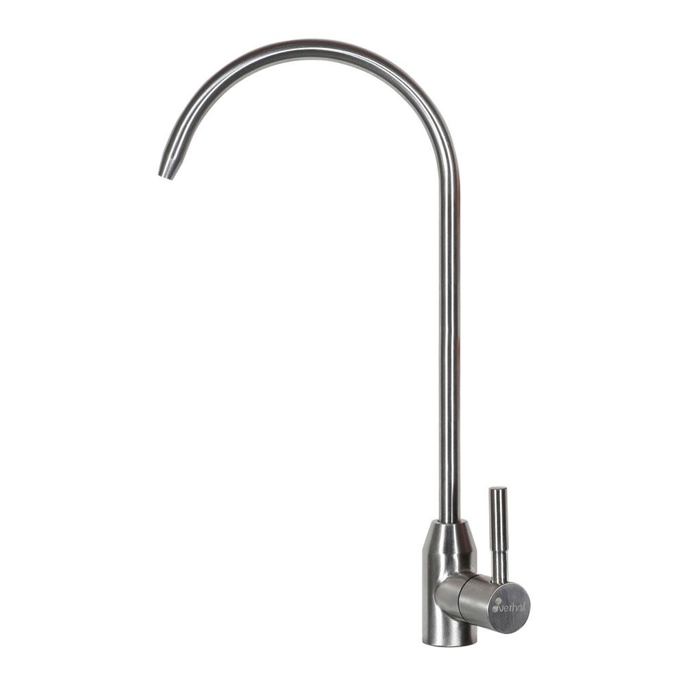 GRIFO MONOMANDO DE COCINA CAÑO ALTO OSMOSIS PLATEADO CEPILLADO