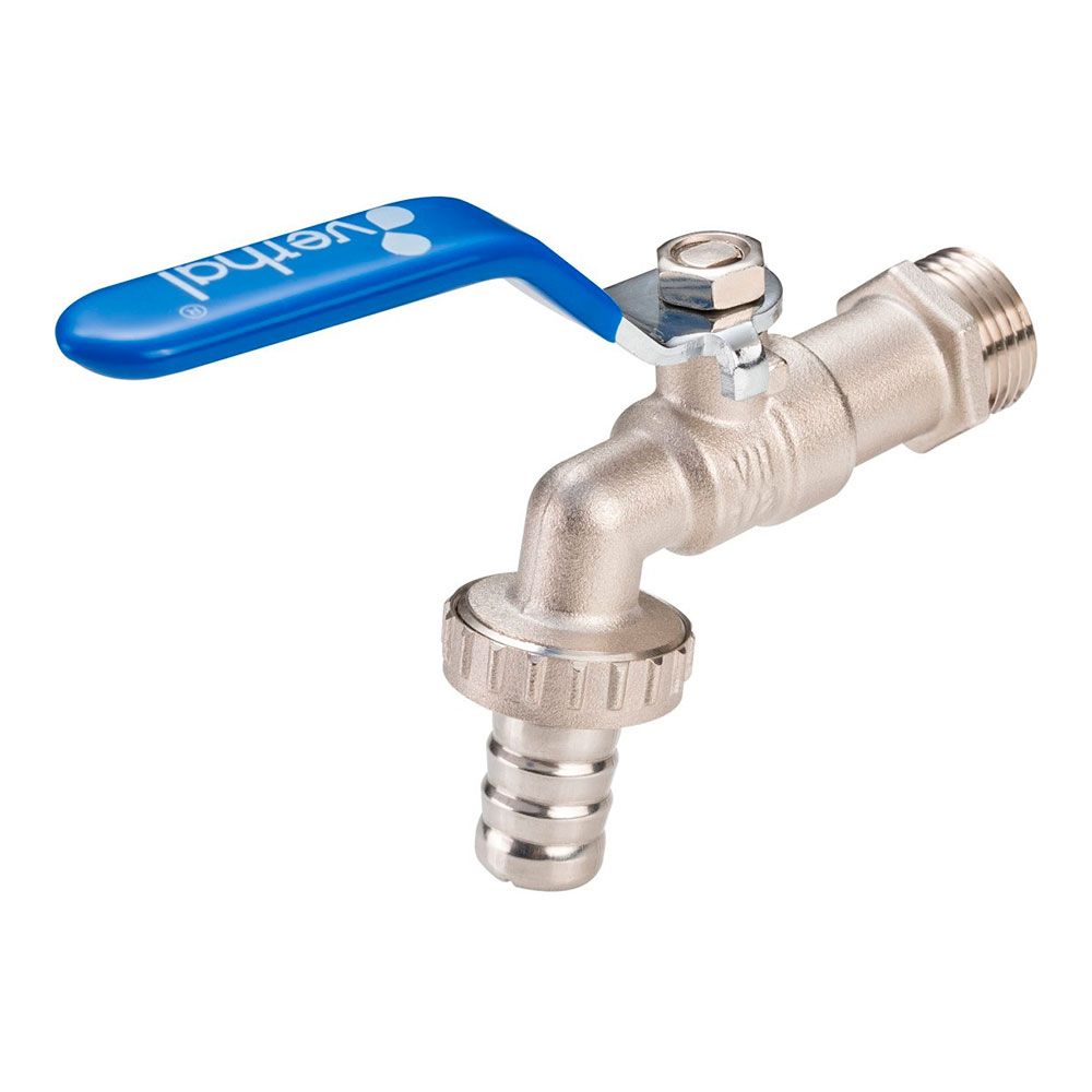 GRIFO ESFERA, RACOR MANGUERA, ½ - ¾ pulg