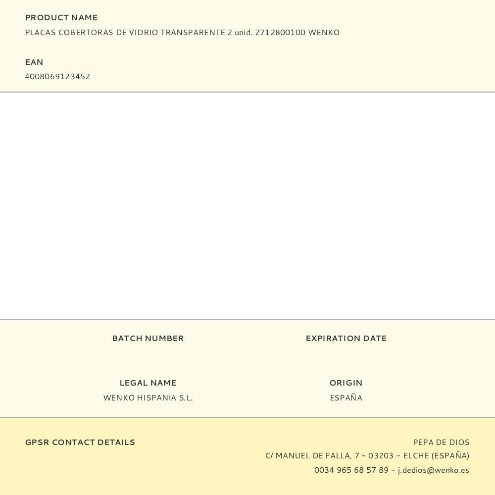 PLACAS COBERTORAS DE VIDRIO TRANSPARENTE 30 x 52 cm, 2 uds gallery 1