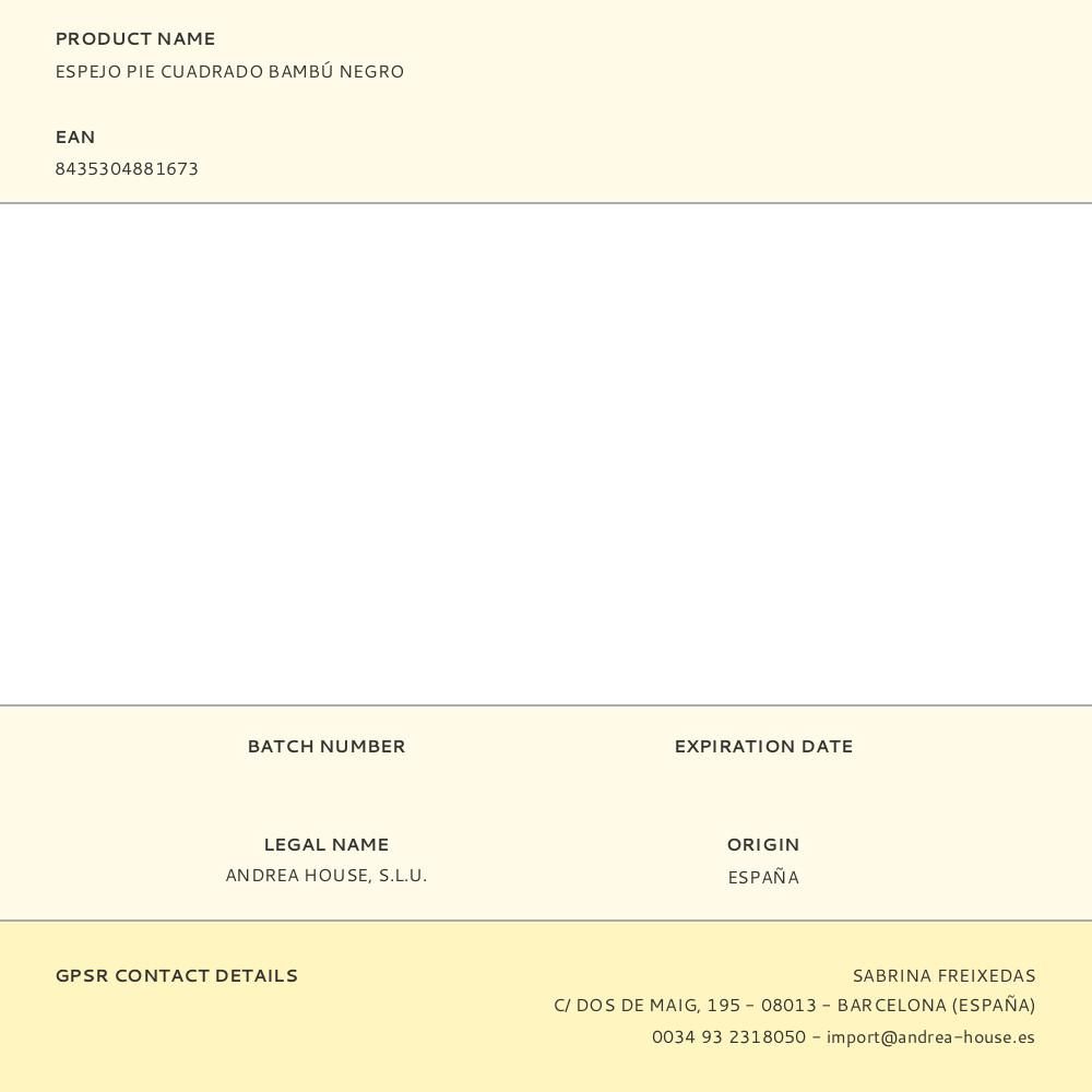 ESPEJO PIE CUADRADO BAMBÚ NEGRO gallery 0