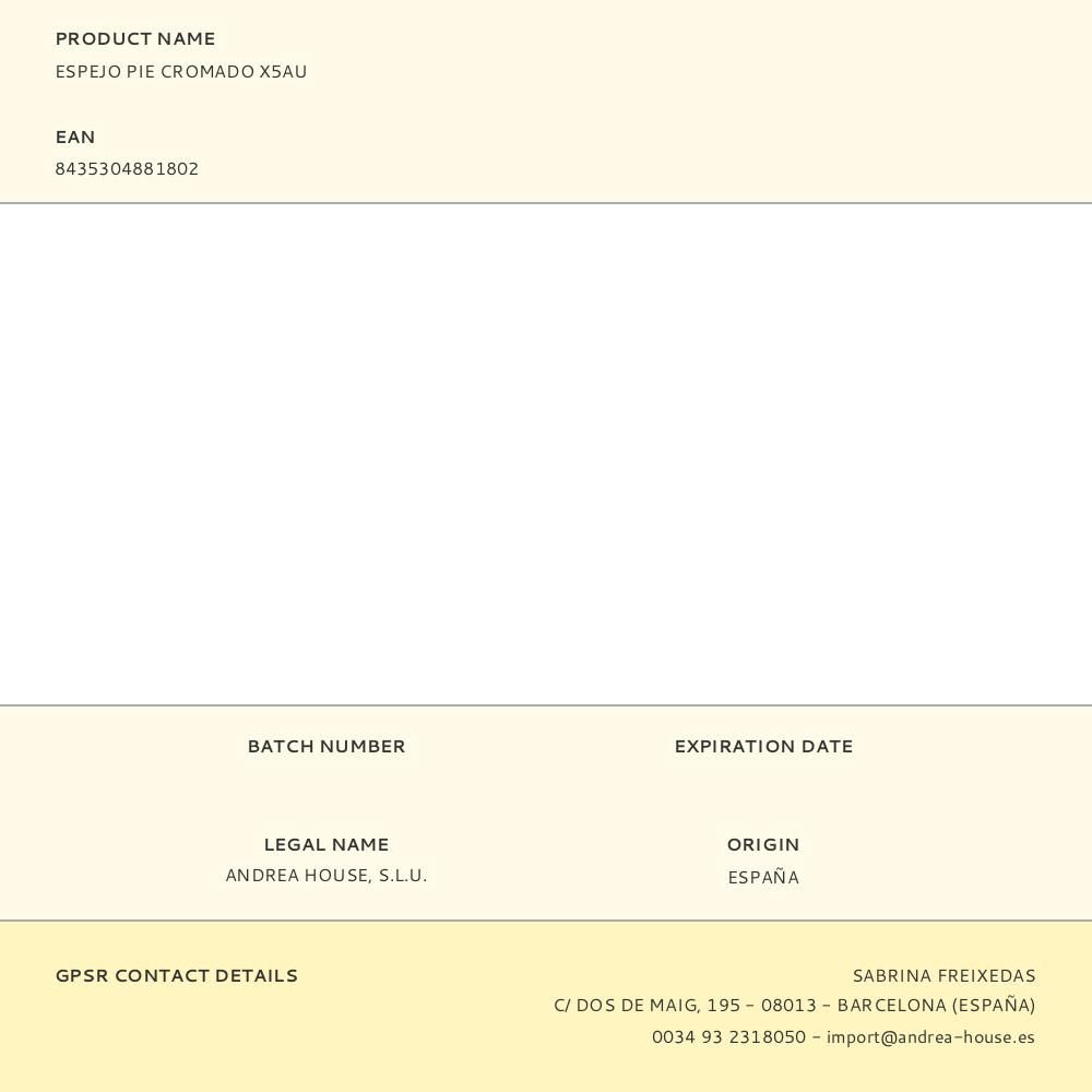 ESPEJO PIE CROMADO X5AU gallery 0