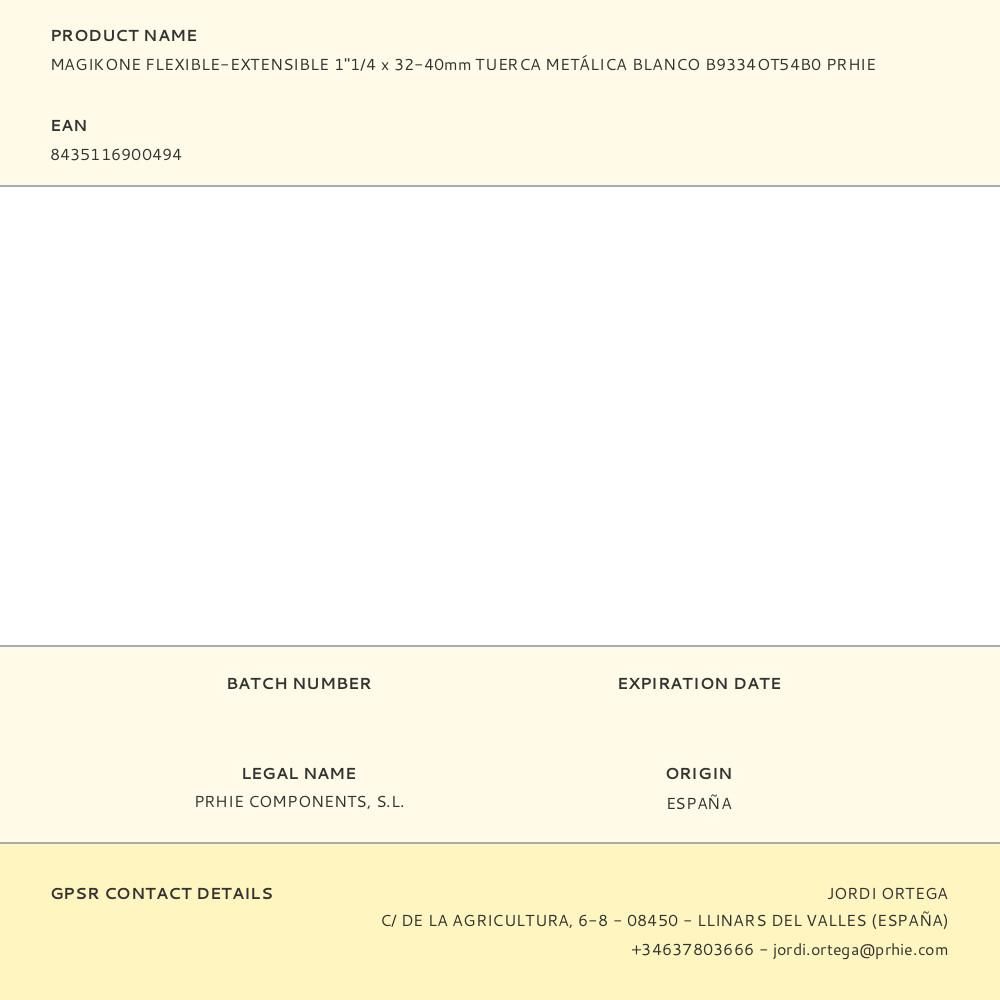 MAGIKONE FLEXIBLE-EXTENSIBLE 1"1/4 x 32-40mm TUERCA METÁLICA BLANCO B9334OT54B0 PRHIE gallery 1