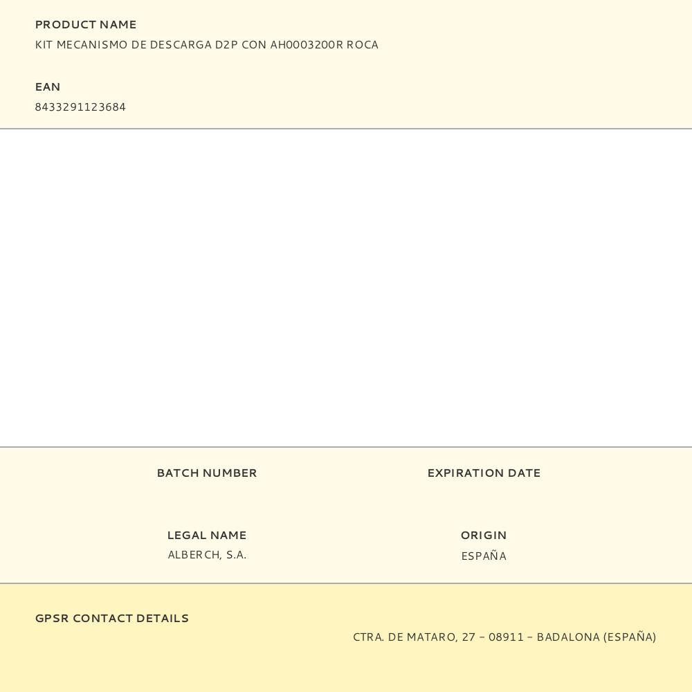 KIT MECANISMO DE DESCARGA D2P CON AH0003200R ROCA gallery 0