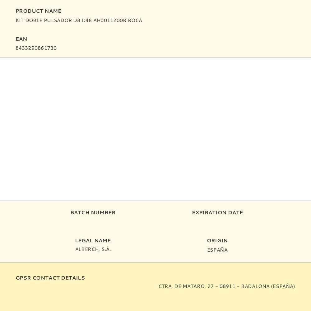 KIT DOBLE PULSADOR D8 D48 AH0011200R ROCA gallery 0