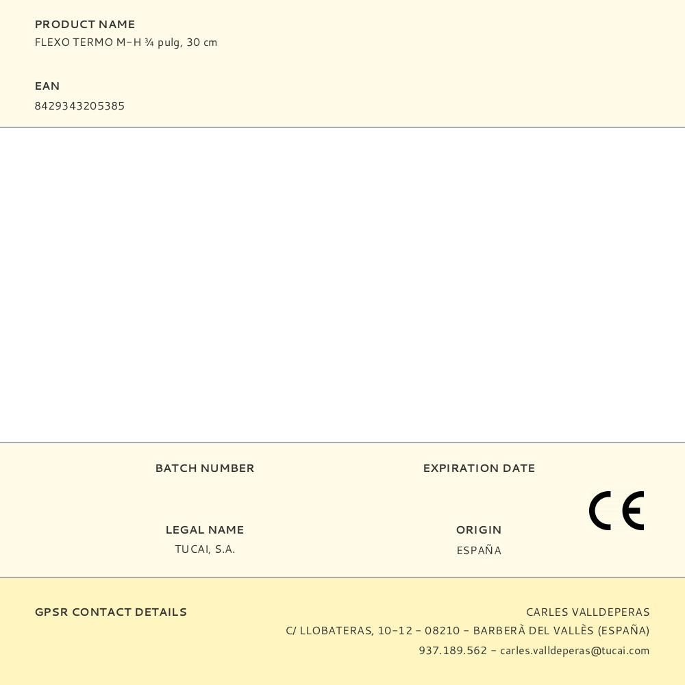 FLEXO TERMO M-H ¾ pulg, 30 cm gallery 0
