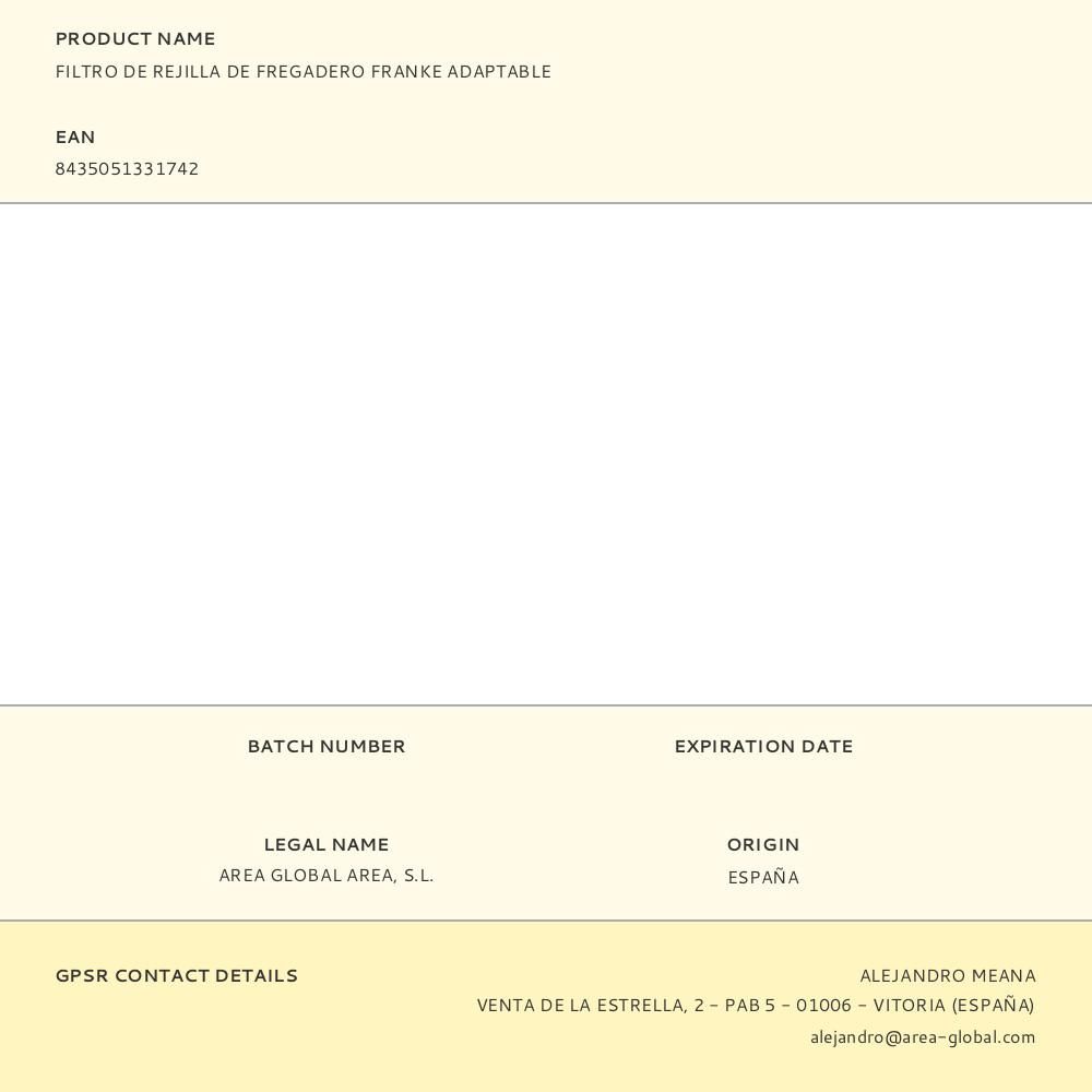 FILTRO DE REJILLA DE FREGADERO FRANKE ADAPTABLE gallery 1