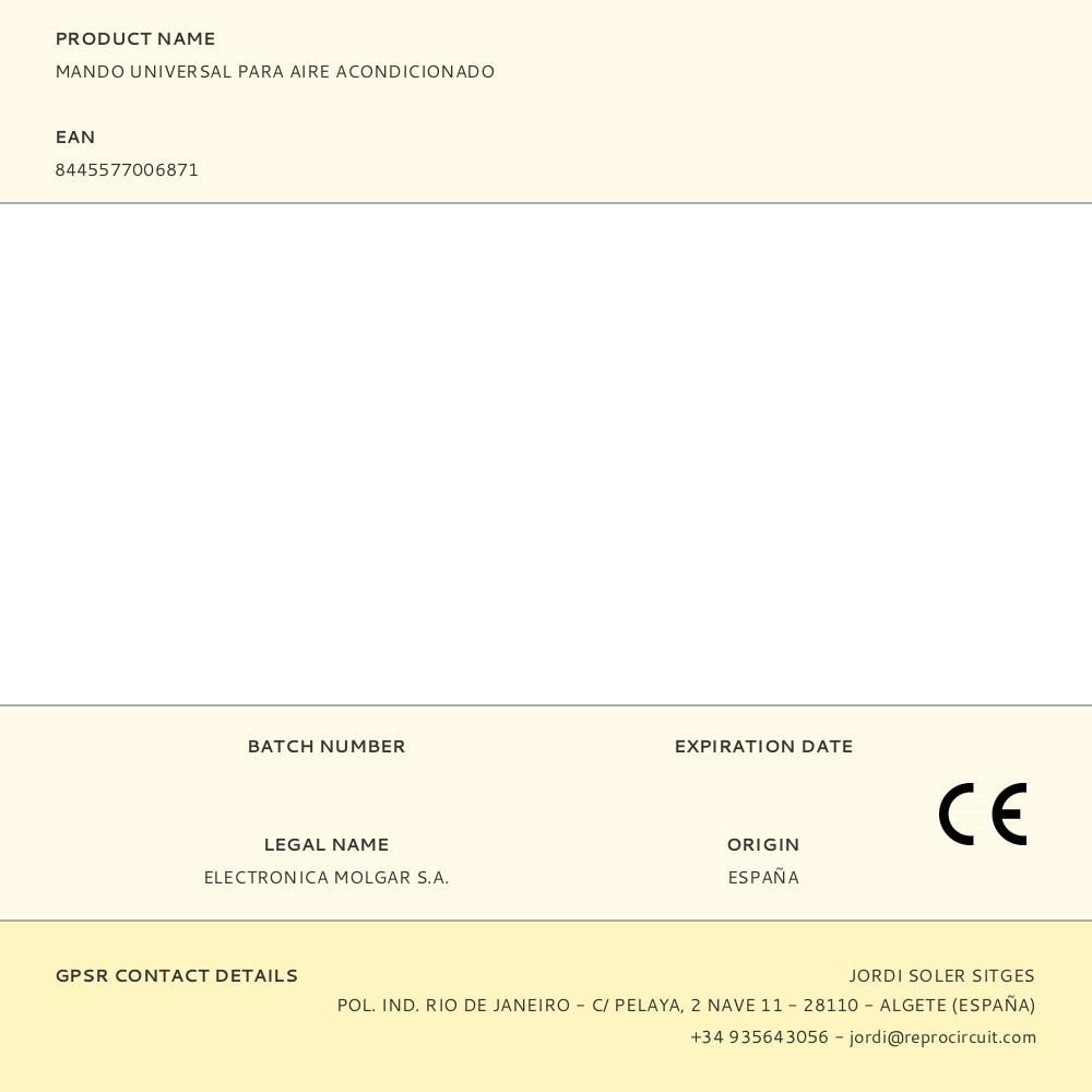 MANDO UNIVERSAL PARA AIRE ACONDICIONADO gallery 1