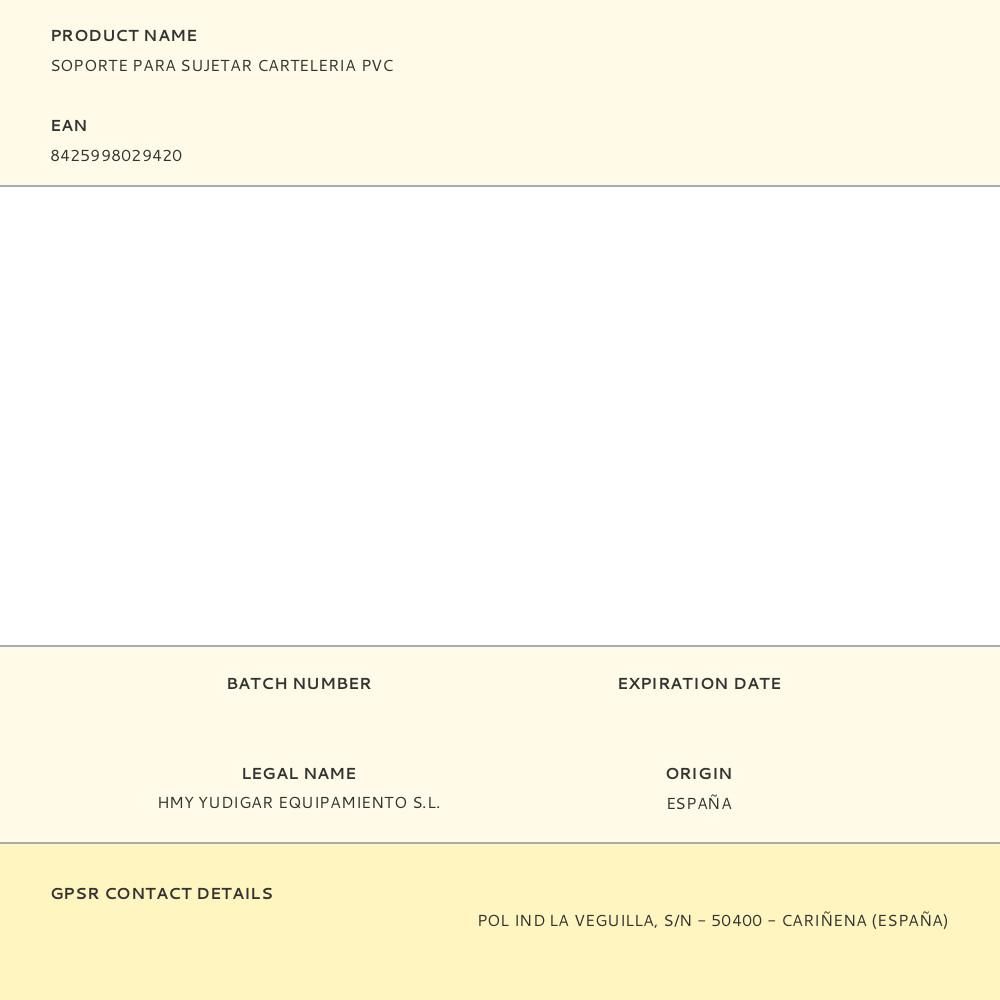 SOPORTE PARA SUJETAR CARTELERIA PVC gallery 4