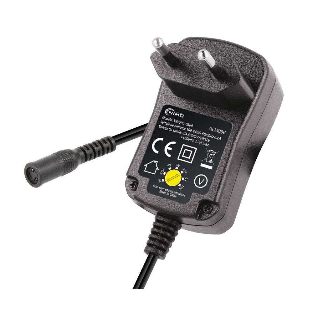 ALIMENTADOR ELECTRÓNICO 12V 600 mAh 7,2W DE SELECTOR REGULABLE DE 3V A 12V