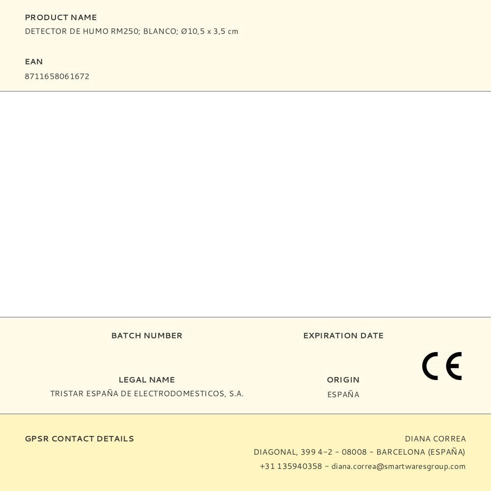 DETECTOR DE HUMO RM250 - BLANCO - Ø10,5 x 3,5 cm gallery 2