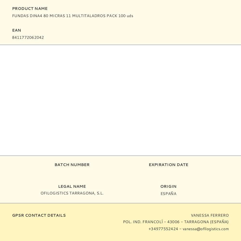 FUNDAS DINA4 80 MICRAS 11 MULTITALADROS PACK 100 uds gallery 2