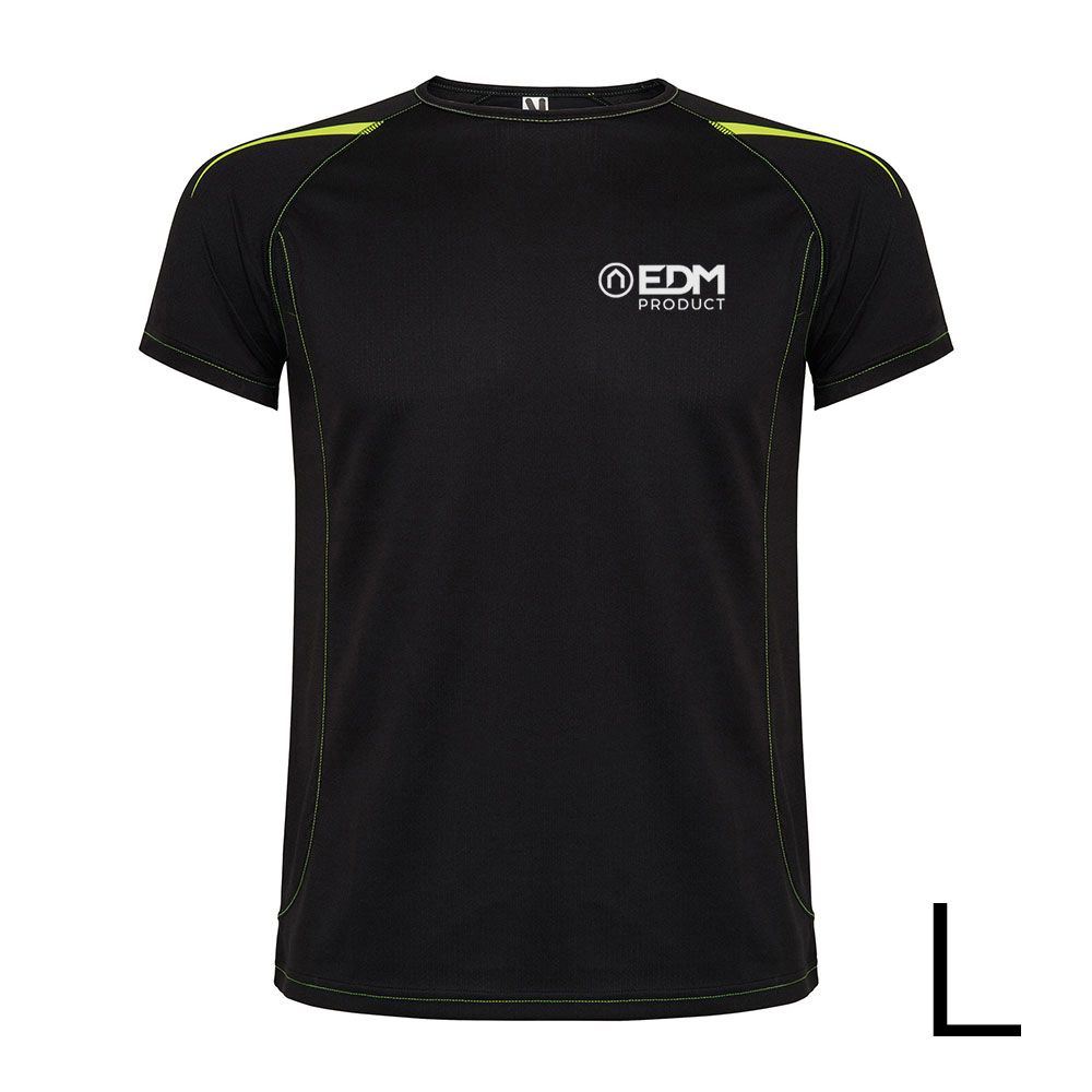 CAMISETA DEPORTIVA NEGRA TALLA-L ROLY