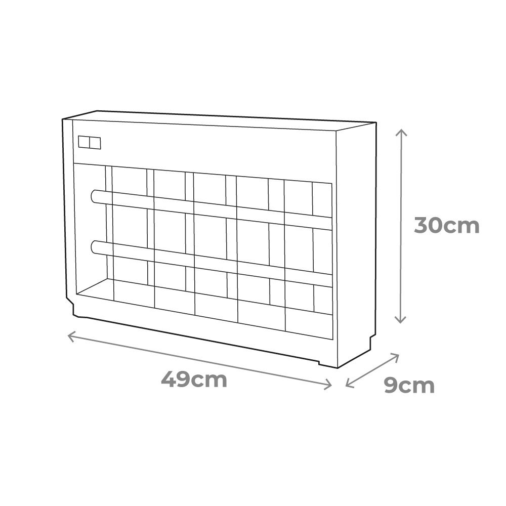 MATA INSECTOS PROFESIONAL ELÉCTRICO, CROMO/NEGRO, 2 x 15W - 100 m² - 48 x 9 x 30 cm gallery 1