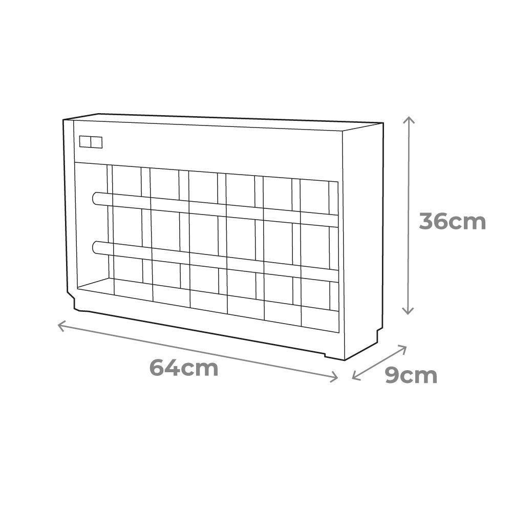 MATA INSECTOS PROFESIONAL ELÉCTRICO, CROMO/NEGRO, 2 x 20W - 150 m² - 63,5 x 9 x 36 cm gallery 1