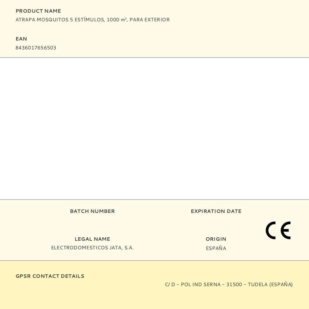 ATRAPA MOSQUITOS PARA EXTERIOR 5 ESTÍMULOS, 25W - 1000 m² - Ø25 cm x 30 cm gallery 1