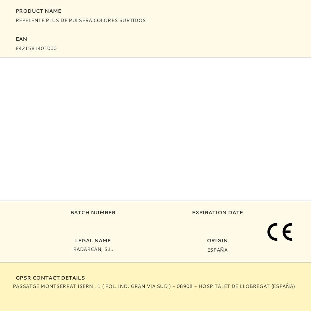 REPELENTE PLUS DE PULSERA COLORES SURTIDOS gallery 1