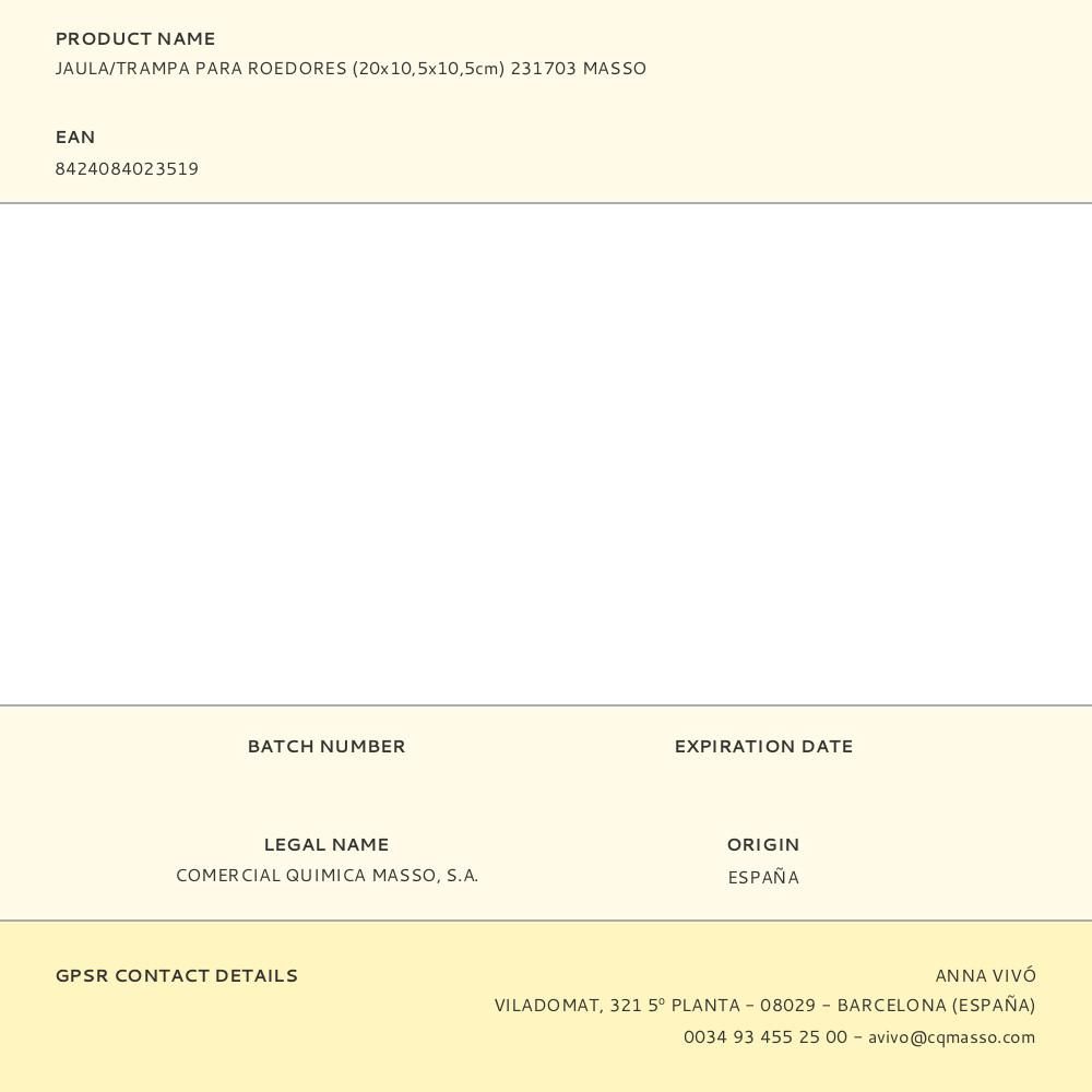 JAULA TRAMPA PARA ROEDORES - 20 x 10,5 x 10,5 cm gallery 1