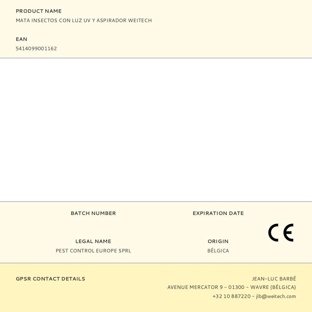 MATA INSECTOS CON LUZ UV Y ASPIRADOR 50 m² - 15,5 x 8 x 34 cm gallery 0