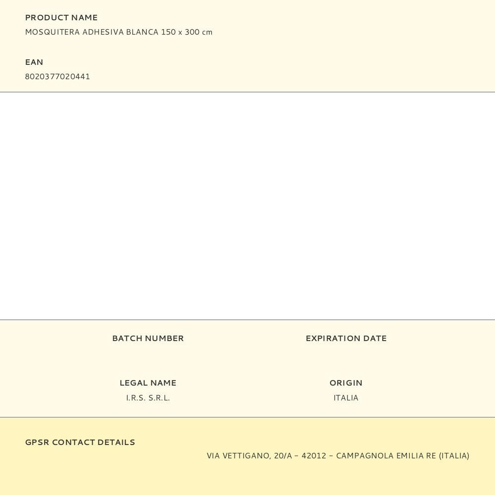 MOSQUITERA ADHESIVA, BLANCA, 150 x 300 cm gallery 0