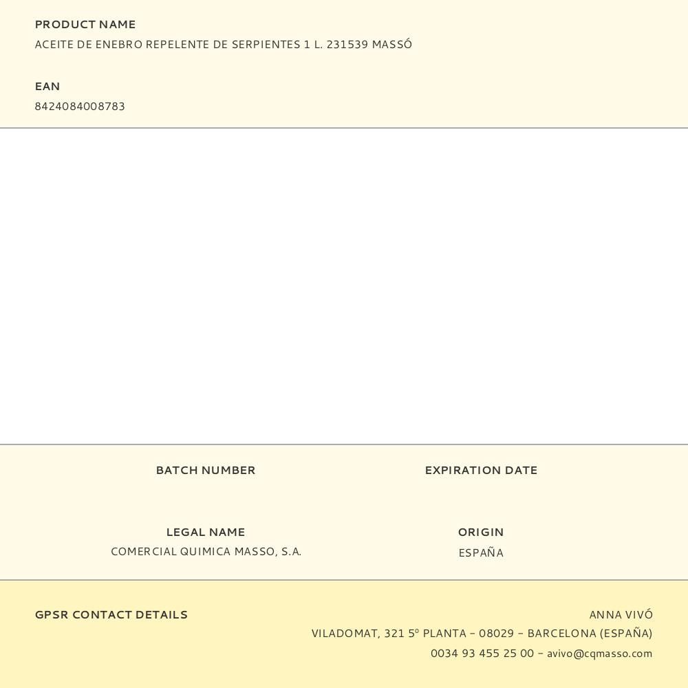 ACEITE DE ENEBRO REPELENTE DE SERPIENTES 1 L gallery 0