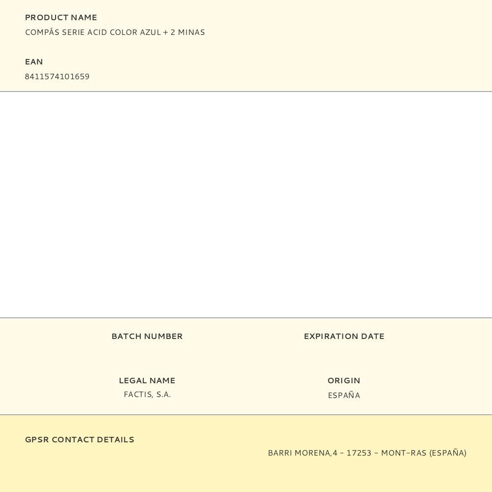 COMPÁS SERIE ACID COLOR AZUL + 2 MINAS gallery 2