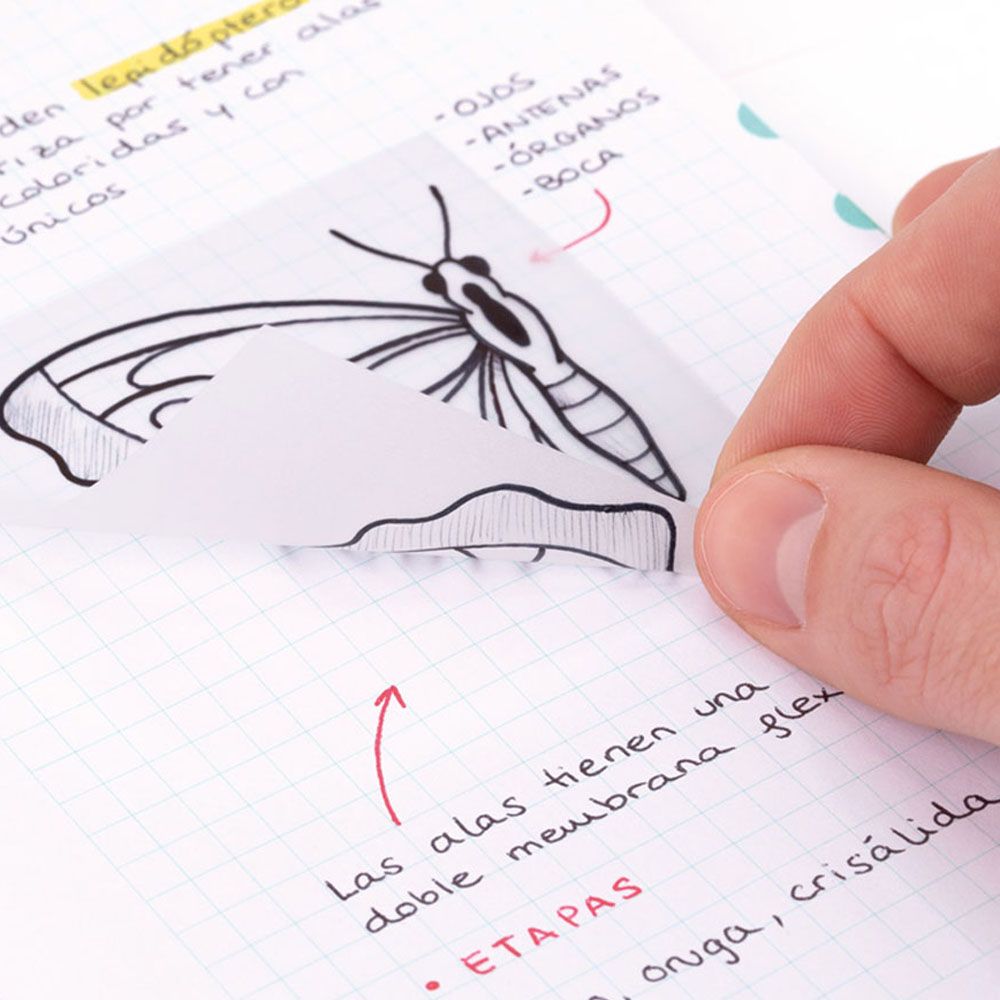 BLOC 50 NOTAS ADHESIVAS TRANSLÚCIDAS REMOVIBLES TRANSPARENTES 76 x 76 mm gallery 0