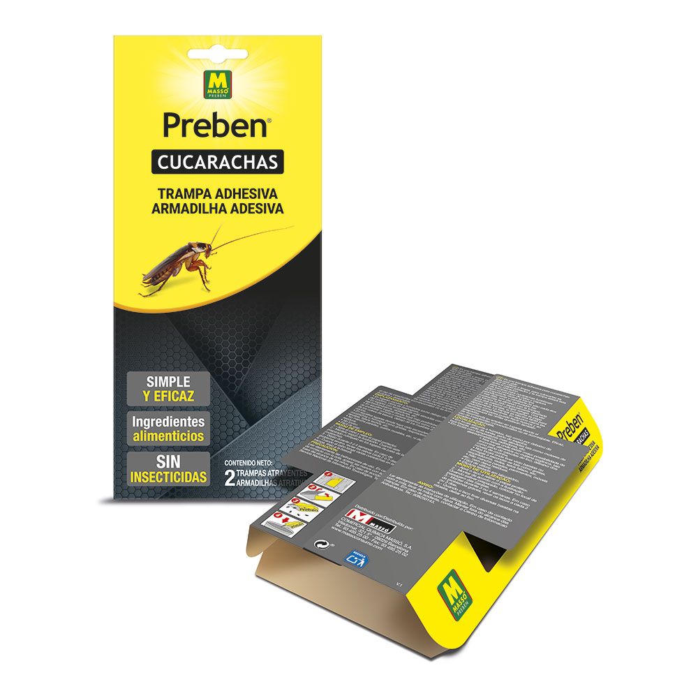 TRAMPA ADHESIVA PARA CUCARACHAS, 2 uds