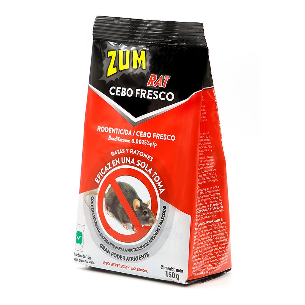 CEBO RODENTICIDA FRESCO PARA RATAS Y RATONES, 150 g