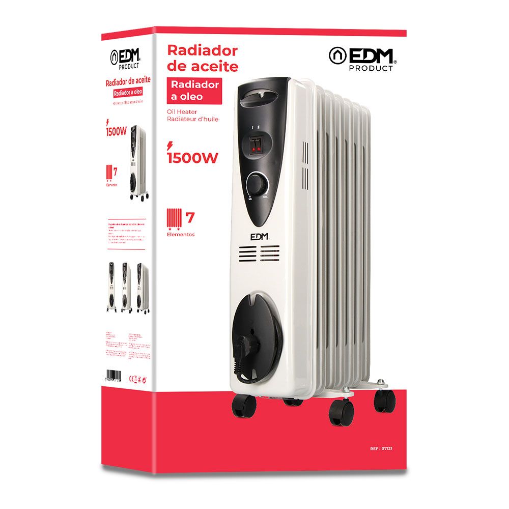 RADIADOR DE ACEITE 1500 W CON 7 ELEMENTOS gallery 0