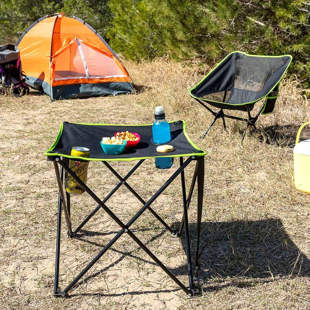 MESA DE CAMPING PLEGABLE TEXTIL CON FUNDA CAFOLBY gallery 9