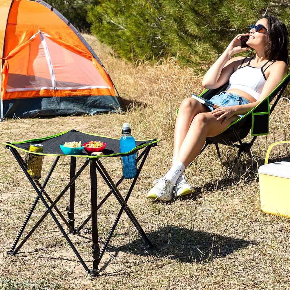 MESA DE CAMPING PLEGABLE TEXTIL CON FUNDA CAFOLBY gallery 11
