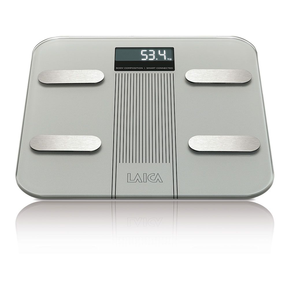 BASCULA DE BAÑO SMART BLUETOOTH CON CÁLCULO DE LA COMPOSICIÓN CORPORAL, COLOR PLATEADO, 180 kg gallery 1