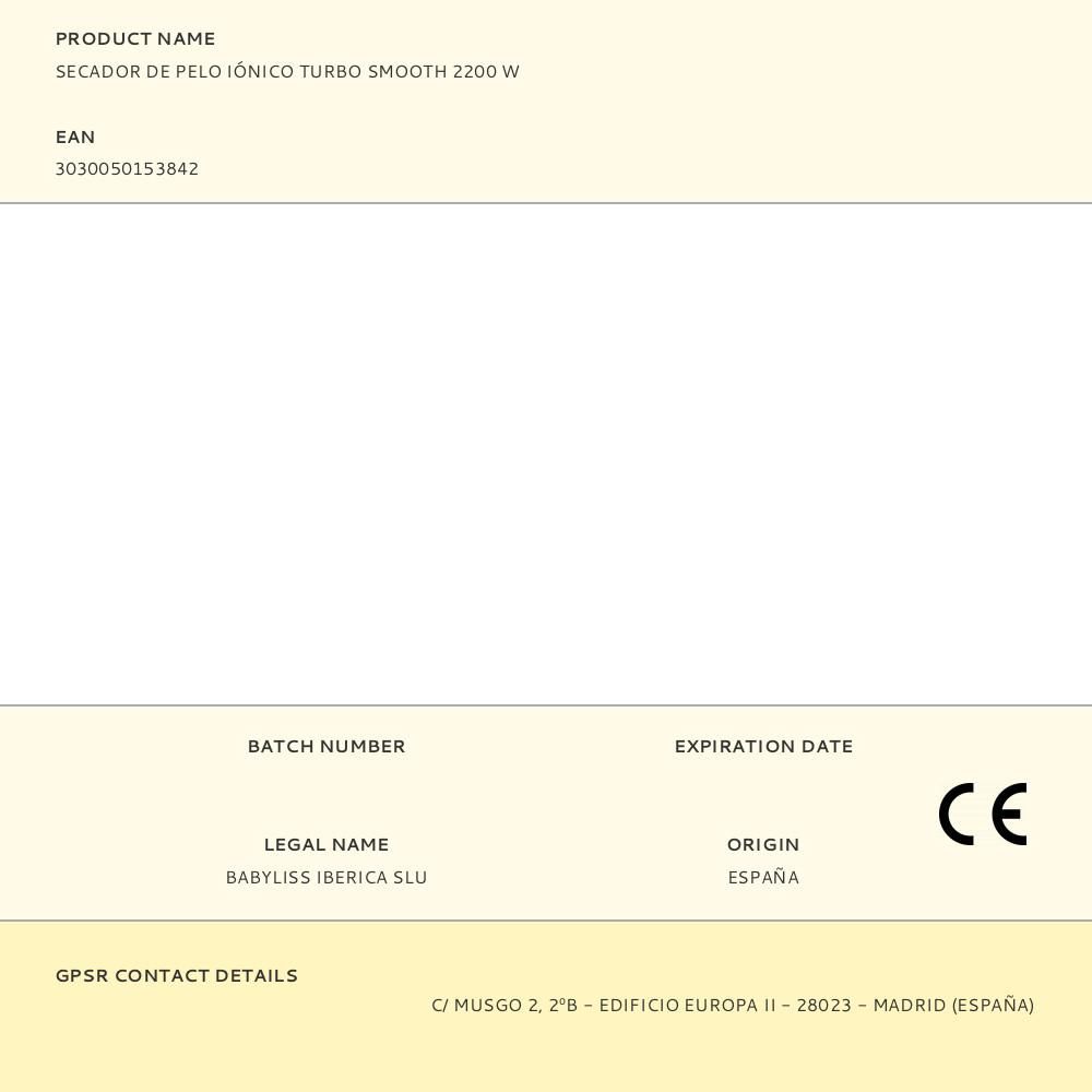 SECADOR DE PELO IÓNICO TURBO SMOOTH 2200 W gallery 1