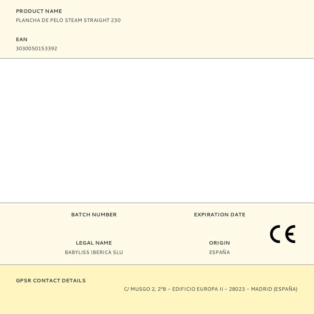 PLANCHA DE PELO STEAM STRAIGHT 230 gallery 0