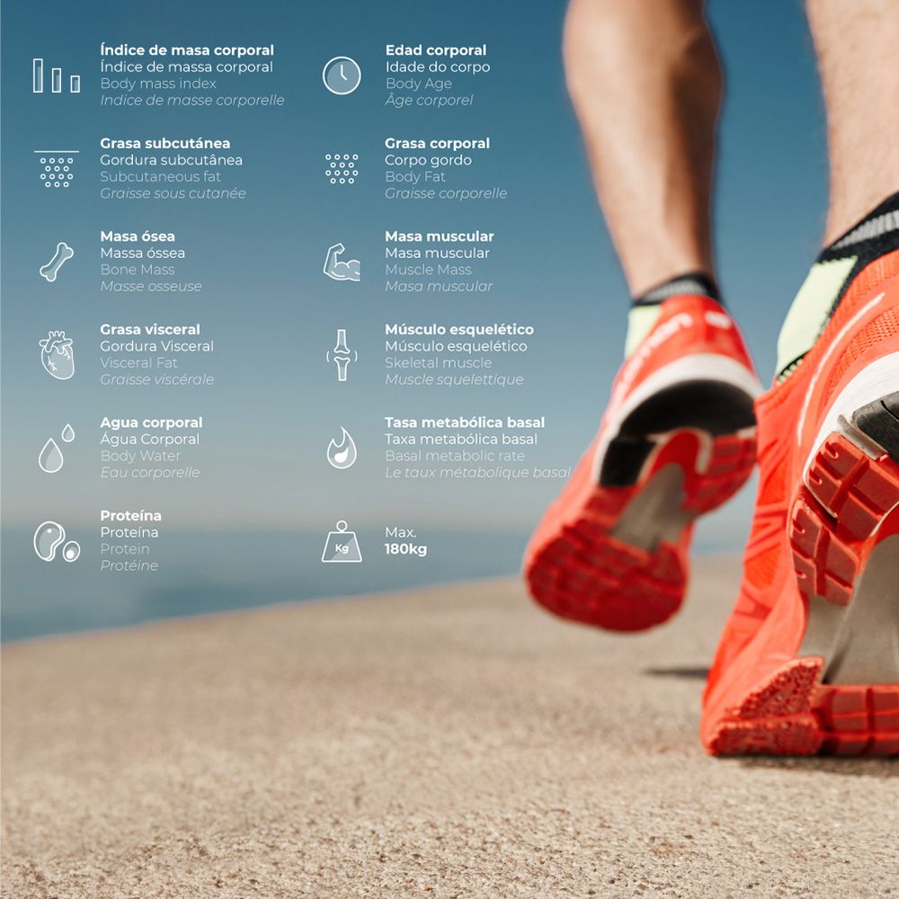 BÁSCULA DE BAÑO DIGITAL INTELIGENTE CON BLUETOOTH COLOR NEGRO, MÁXIMO 180 kg gallery 5