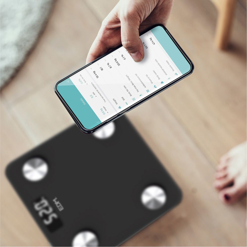 BÁSCULA DE BAÑO DIGITAL INTELIGENTE CON BLUETOOTH COLOR NEGRO, MÁXIMO 180 kg gallery 7