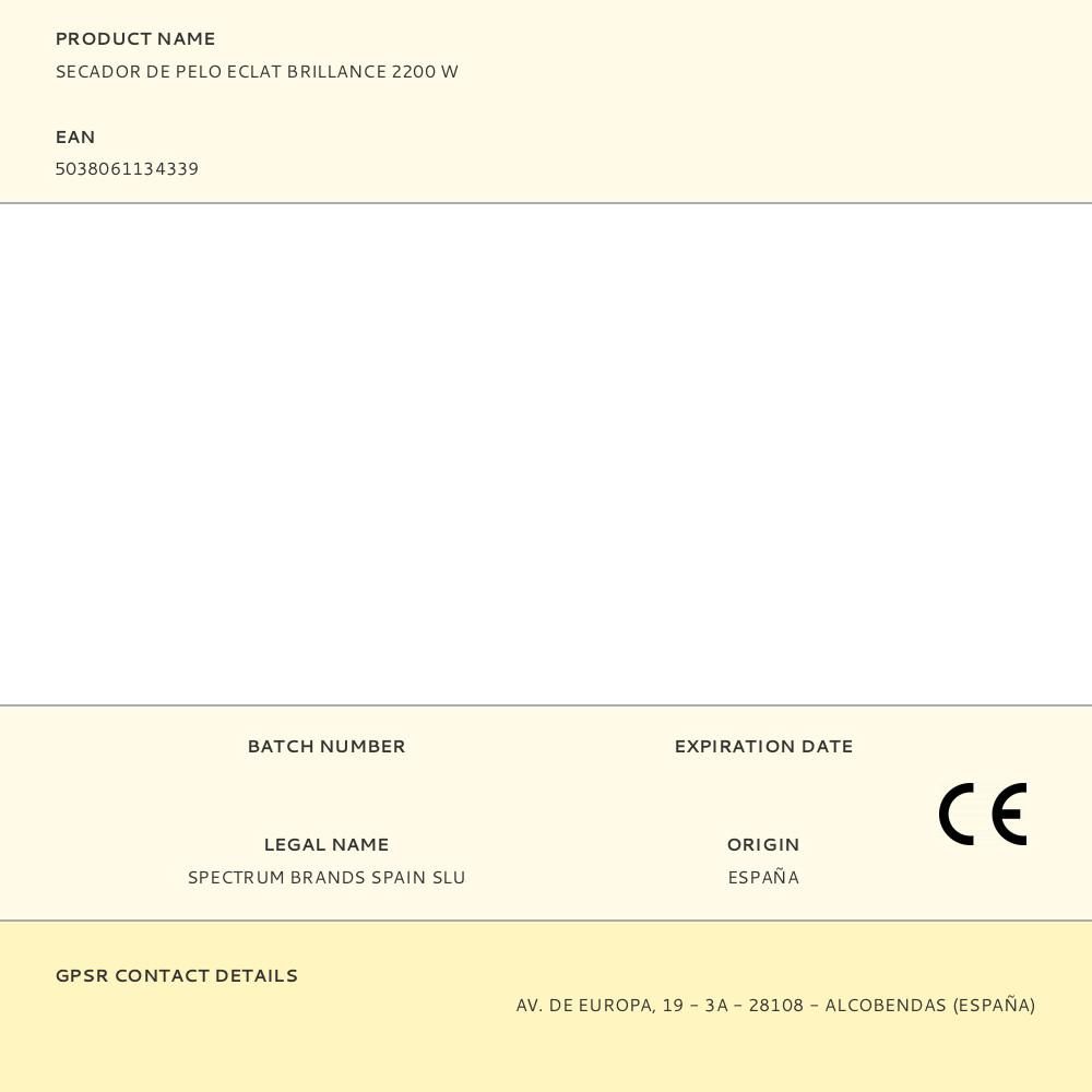 SECADOR DE PELO ECLAT BRILLANCE 2200 W gallery 3