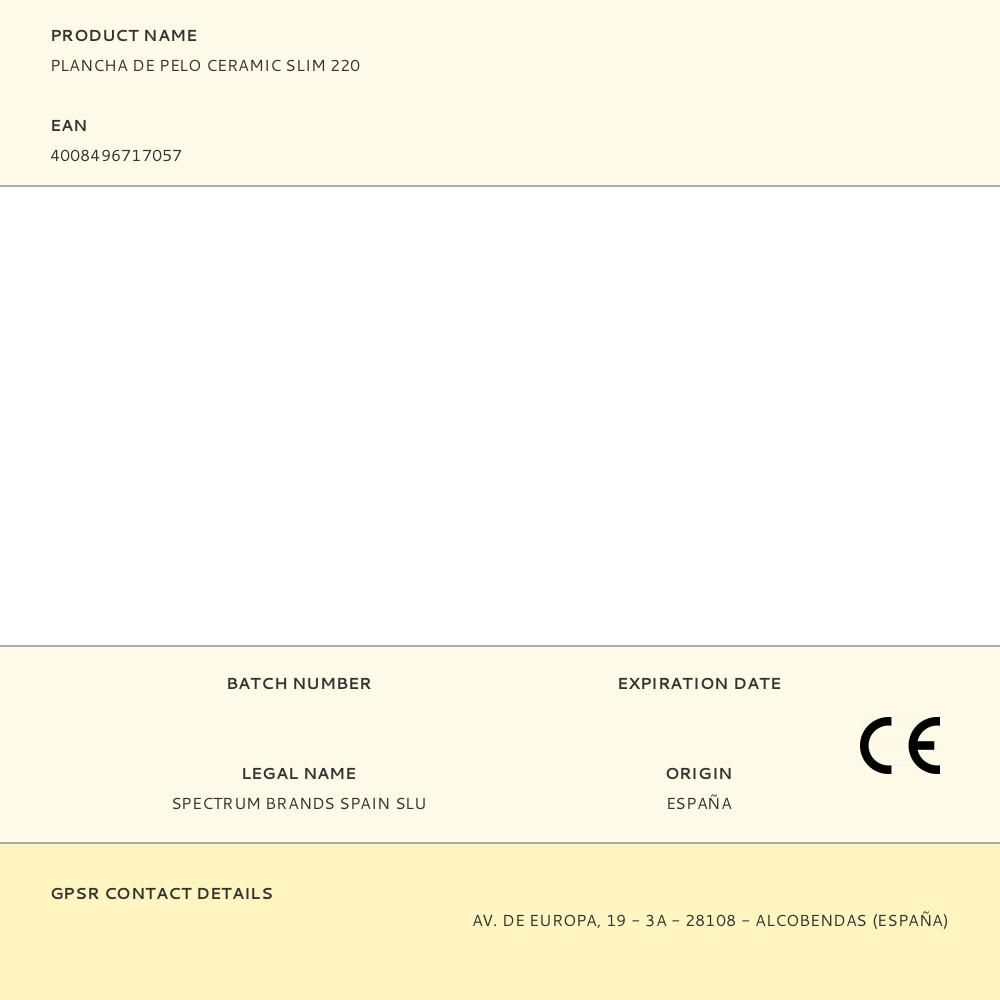 PLANCHA DE PELO CERAMIC SLIM 220 gallery 3