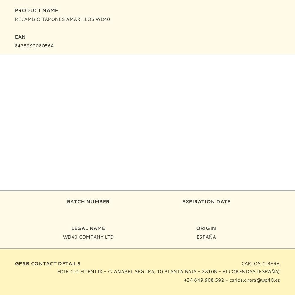 RECAMBIO TAPONES AMARILLOS WD40 gallery 0
