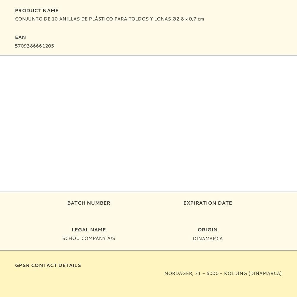 CONJUNTO DE 10 ANILLAS DE PLÁSTICO PARA TOLDOS Y LONAS Ø2,8 x 0,7 cm gallery 1