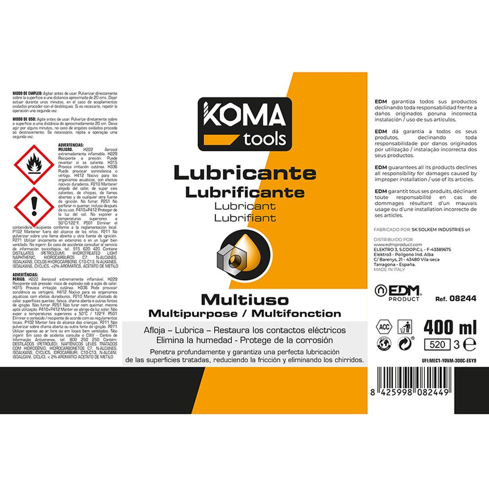 LUBRICANTE MULTIUSOS SPRAY 400 ml gallery 2