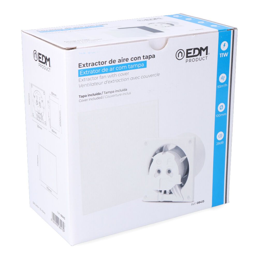 EXTRACTOR DE AIRE CON TAPA BLANCA, ( PERSONALIZABLE) 11W Ø10cm EDM gallery 3