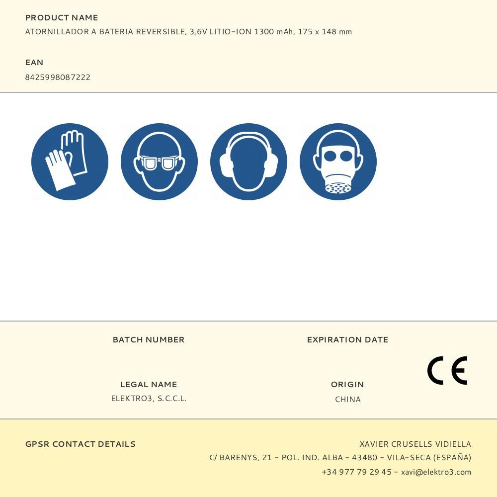 ATORNILLADOR RECARGABLE, 3,6V CON CARGADOR gallery 5