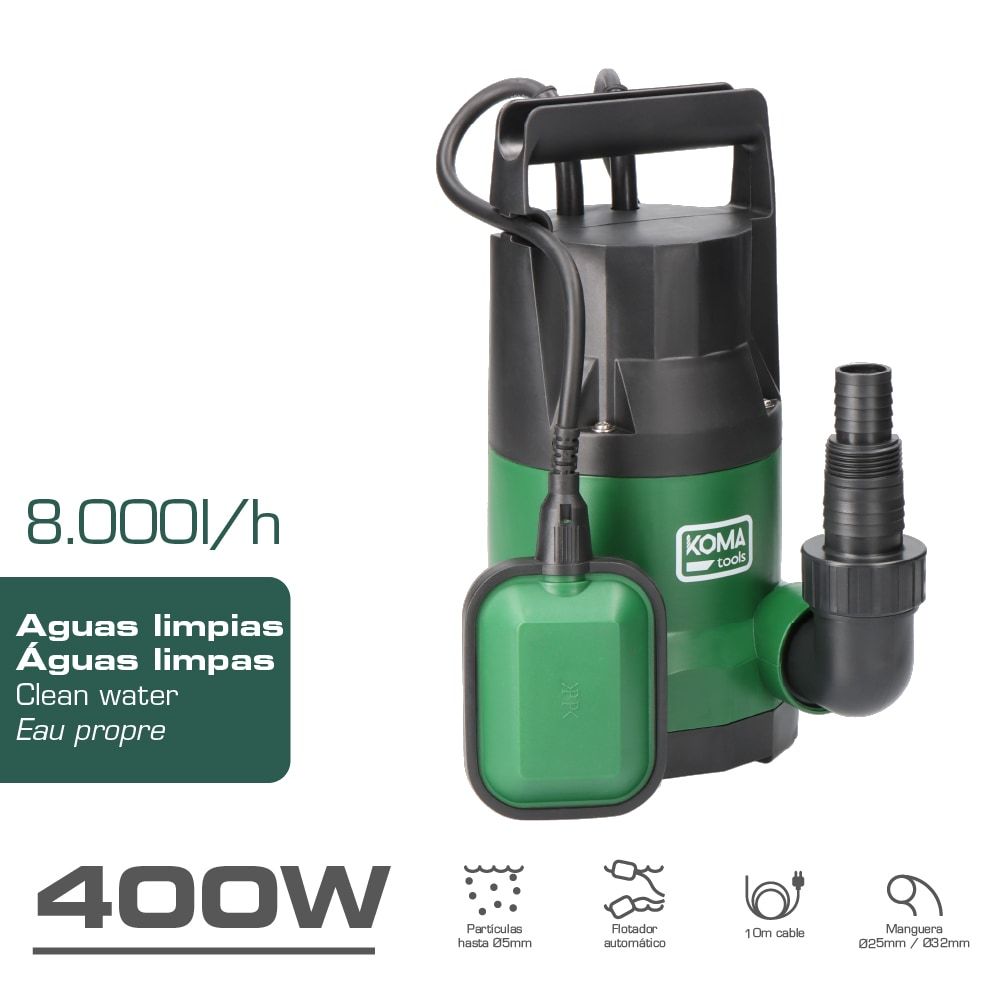 BOMBA DE DRENAJE AGUAS LIMPIAS 400 W