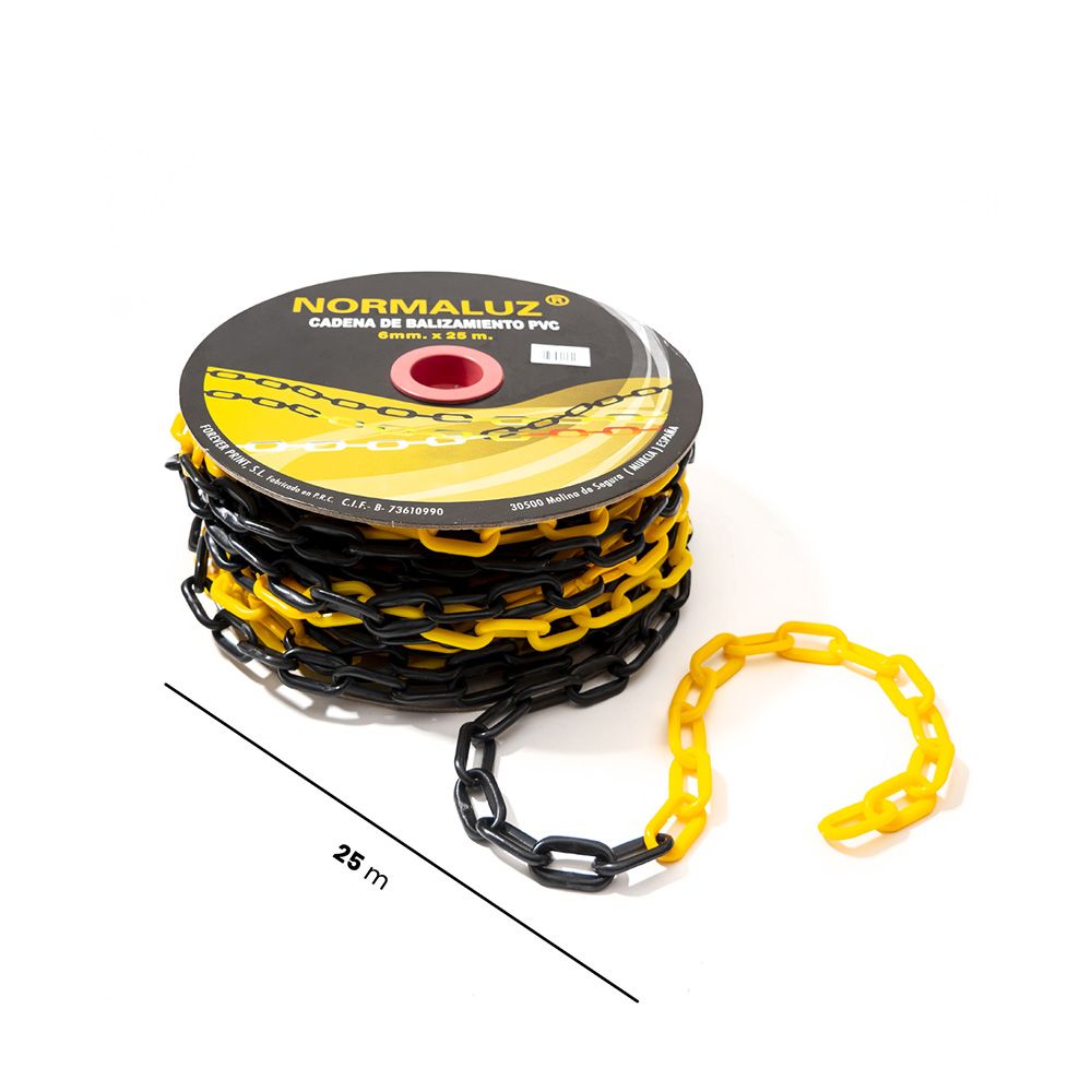 CADENA PLASTICO AMARILLA Y NEGRA, 25M gallery 3